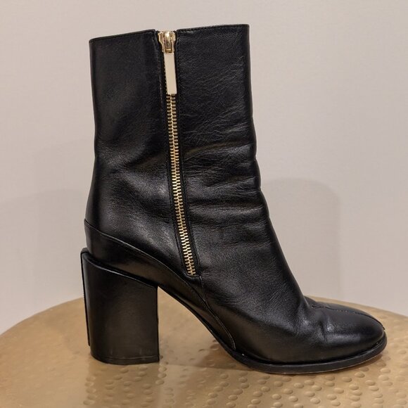 Dear Frances Black Napa Leather Spirit Boots Made in Italy - Women's sz 7 - Picture 1 of 14